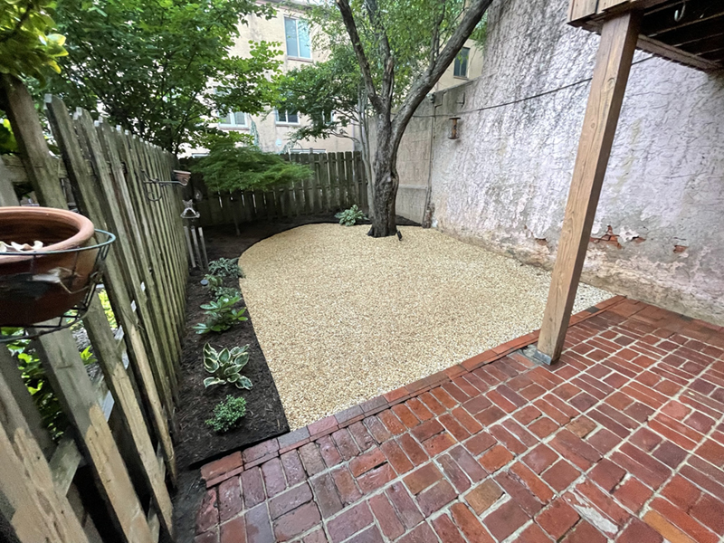 Classic pea gravel in the Fairmount neighborhood.