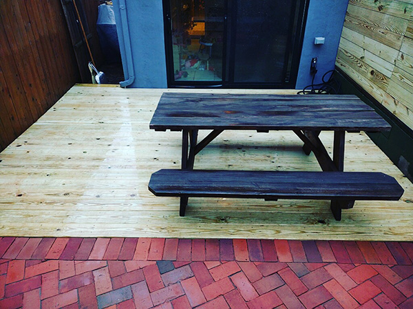 Low deck and heringbone old cast bricks South Philly