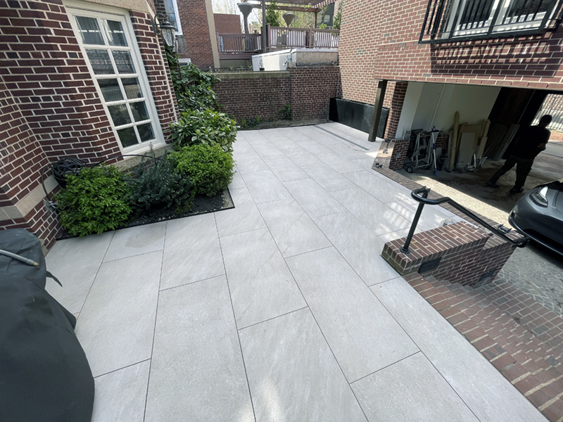 Society Hill porcelain patio slabs.